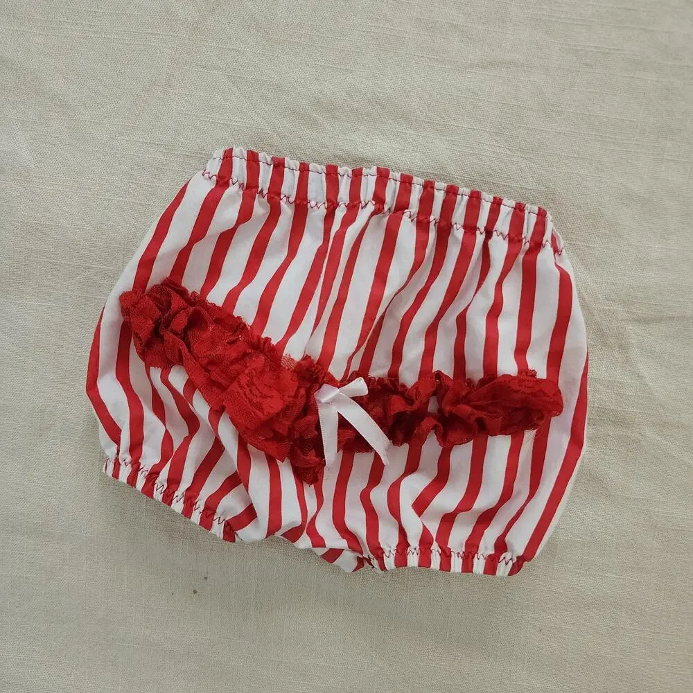 Vintage Striped Ruffle Butt Bloomers 12-24 months
